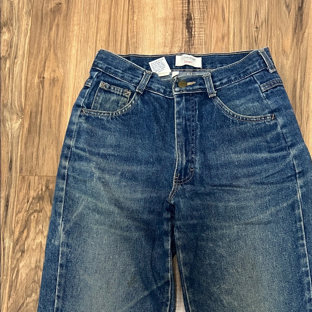 Vintage Blue Jeans Calvin Klein Sport High Waist Sz 8 Made in USA - Picture 2 of 9